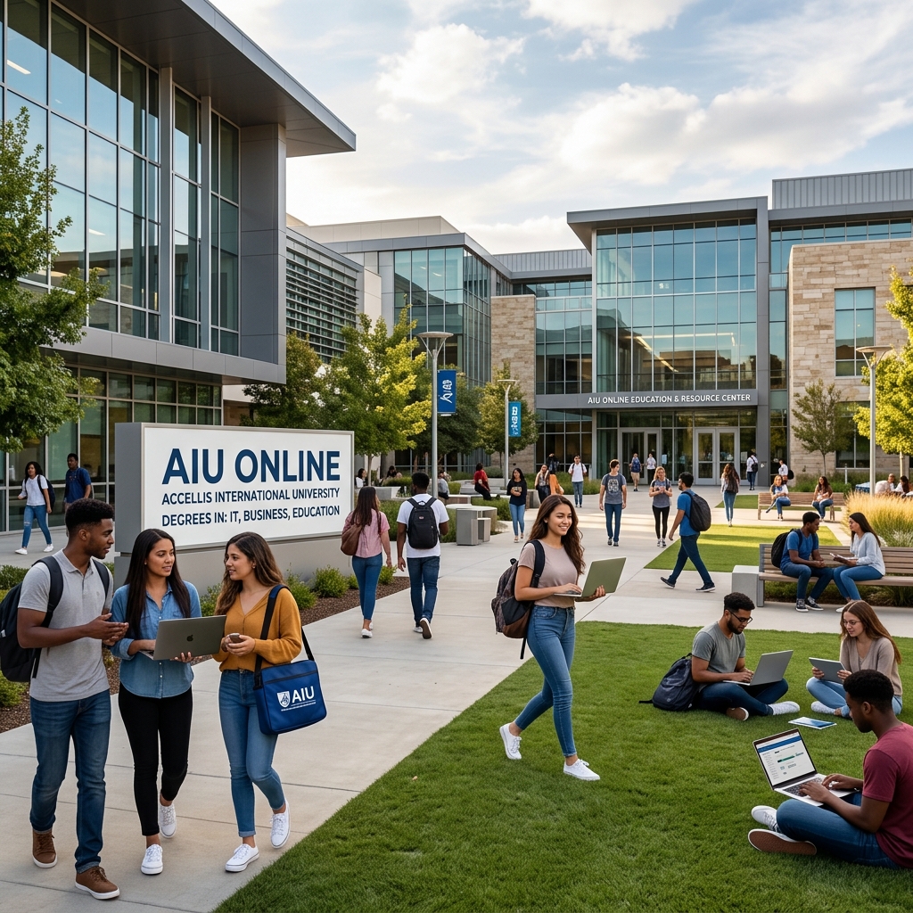 Students walking across a vibrant Nevada university campus during a sunny day